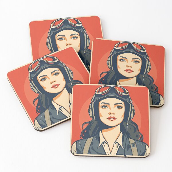 Item preview, Retro female pilot designed and sold by Vintage City.