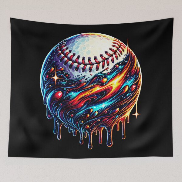 Aperçu de l'œuvre Baseball Planet Drip Baseball Drip Baseball Ice Cream Drip créée et vendue par miaa-artistshop.