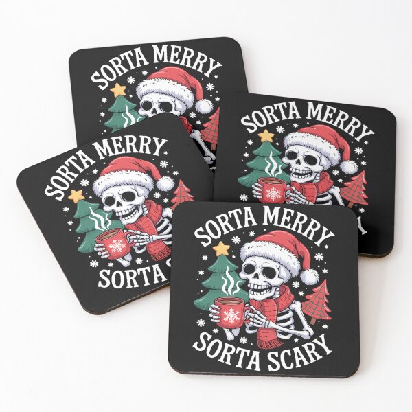 Item preview, Sorta Merry Sorta Scary Skeleton Hot Cocoa Christmas designed and sold by WalshDrawnLaugh.