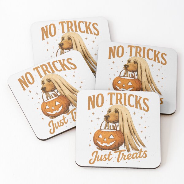 Item preview, No Tricks Just Treats Ghost Dog T-Shirt Design, Cute Basset Hound Pumpkin Graphic Art, Funny Vintage Style Fall Holiday Print designed and sold by Graphisphere.