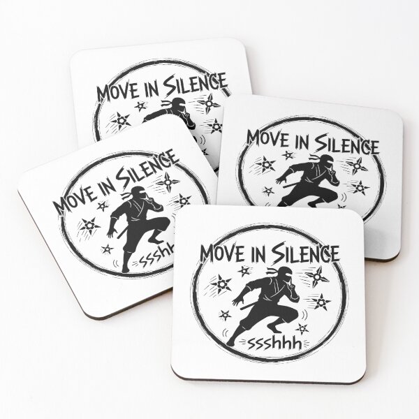 Item preview, Move In Silence Ninja - Motivational Ssshhh Hush Grind Quote designed and sold by Studio13C.