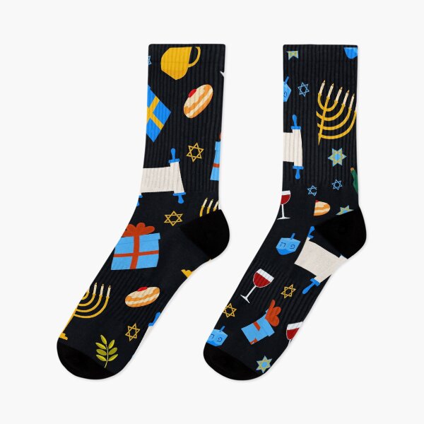Item preview, Hanukkah Menorahs, Presents, Torah Scrolls, And Wine Pattern designed and sold by DEC02.