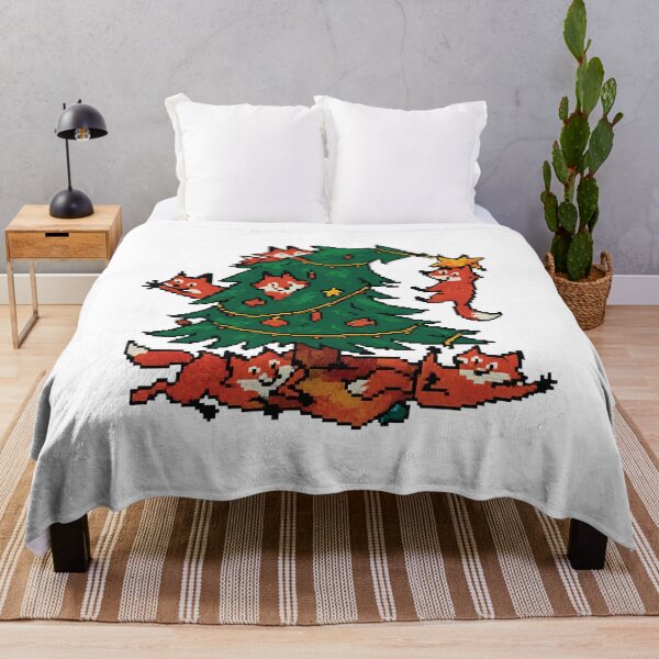 Item preview, Cute Foxes Decorating Christmas Tree designed and sold by Fam19.