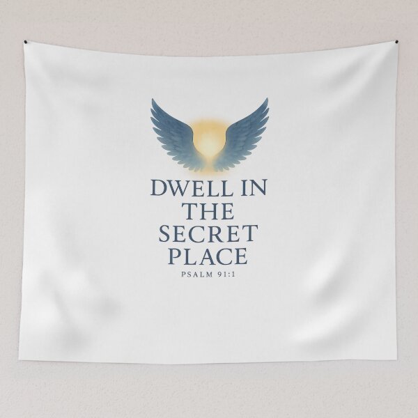 Item preview, Dwell in the Secret Place – Psalm 91:1 Christian Wings of Protection Design designed and sold by SoulThread Studio.