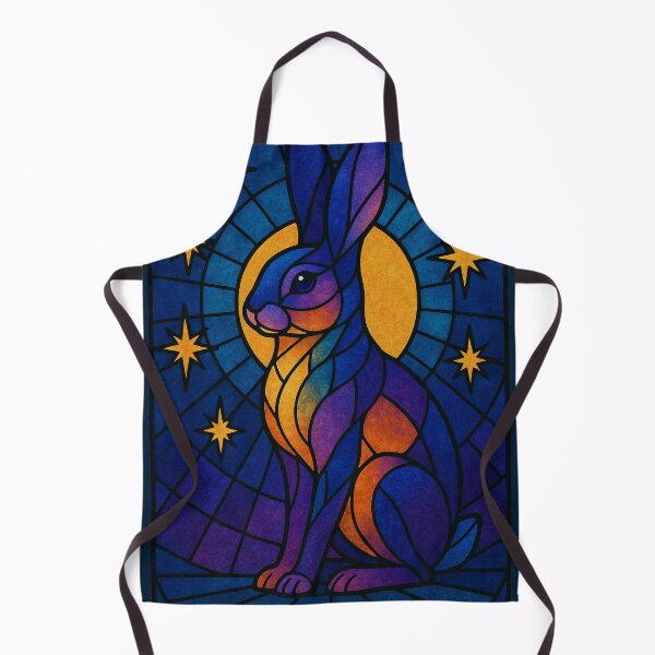 Item preview, Stained-Glass Cosmic Rabbit — Celestial Mandala Hare Illustration designed and sold by BadaBingBear.
