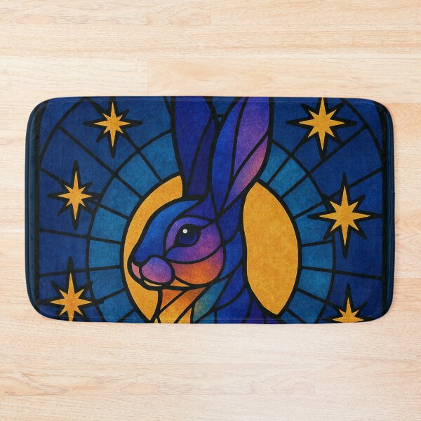 Item preview, Stained-Glass Cosmic Rabbit — Celestial Mandala Hare Illustration designed and sold by BadaBingBear.
