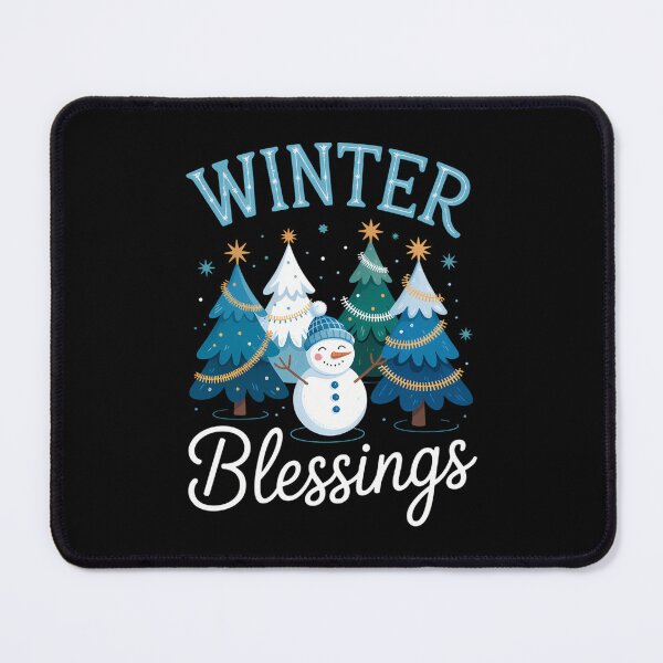 Item preview, Trees Christmas Snowman Winter Blessings Saying designed and sold by georgiaarsnal.