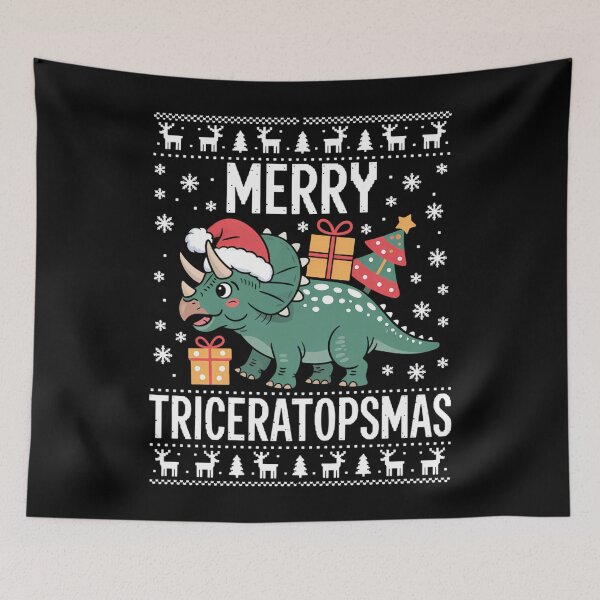 Artikelvorschau, Triceratops Weihnachten Dinosaurier Feiertage entworfen und verkauft von georgiaarsnal.