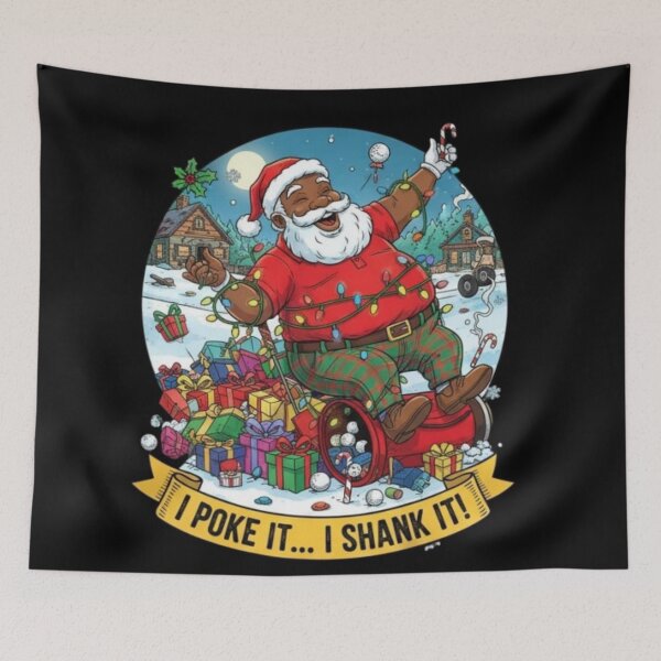Item preview, Cute Black Golf Santa. Golf Santa designed and sold by Obinne.
