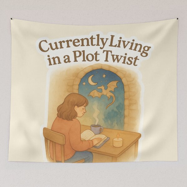 Item preview, Currently Living in A Plot Twist - Cozy Fantasy Watercolor Sticker designed and sold by BumbleVee ☀️.