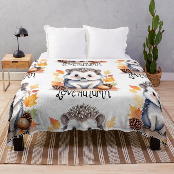 Item preview, Cute hedgehog surrounded by autumn leaves with love autumn text, autumn designed and sold by LiskoDesign.