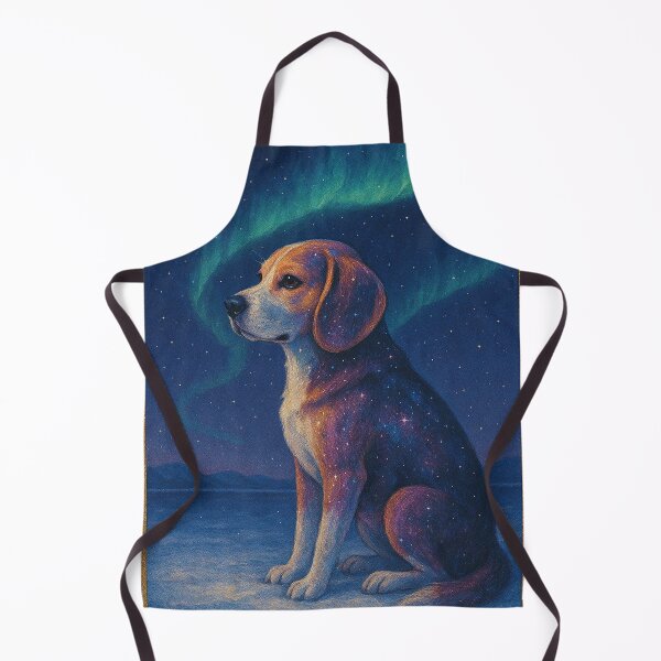 Item preview, Cosmic Beagle Under the Aurora — Northern Lights Dog Art designed and sold by BadaBingBear.