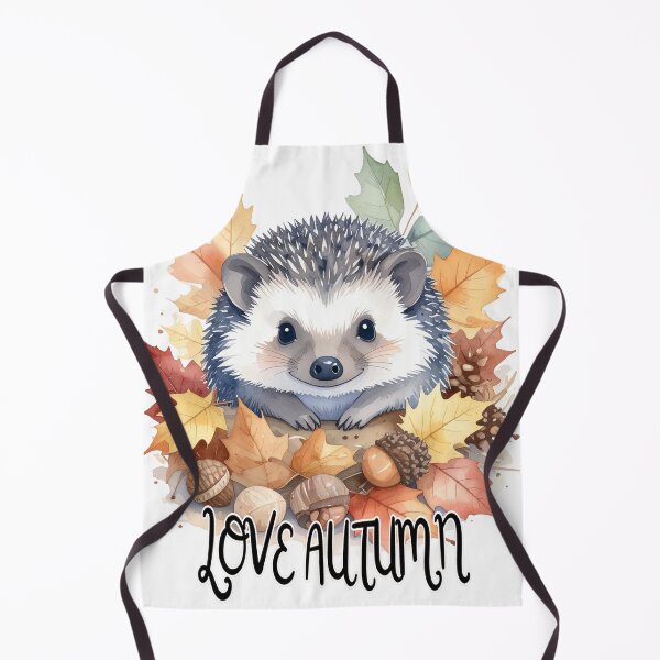 Item preview, Hedgehog surrounded by autumn leaves and nuts with love autumn text, autumn designed and sold by LiskoDesign.