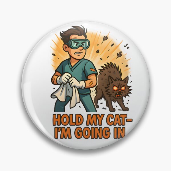 Item preview, Hold My Cat — I’m Going In – Funny Cat Vet Humor Design designed and sold by Bettybee00.