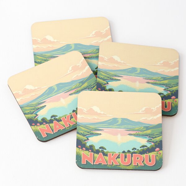 Item preview, Lake Nakuru: Vintage-Style Painterly Travel Poster designed and sold by LSVart.