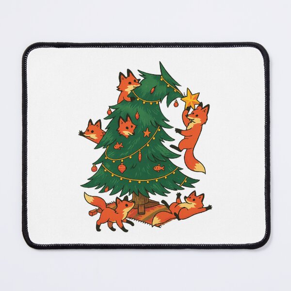 Item preview, Cute Foxes Decorating Christmas Tree designed and sold by Fam19.