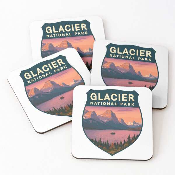 Item preview, Glacier National Park Retro Mountain Landscape Sticker designed and sold by Ismeal Von.
