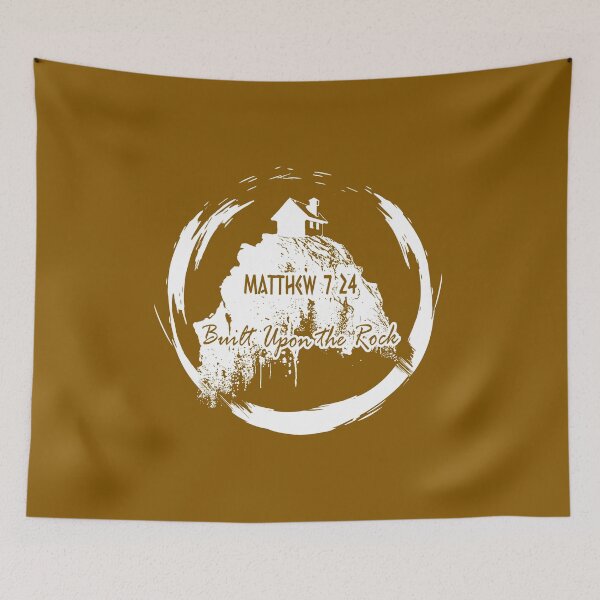 Item preview, Build Upon the Rock — Matthew 7:24 | Christian Mountain House - Eclipse like  Design | White designed and sold by ZechJohnRB.