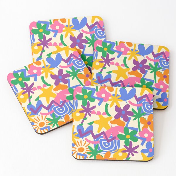 Item preview, Colorful Abstract Pattern Flower Sun Palm Tree Star Cream designed and sold by CuzaFilesStudio.