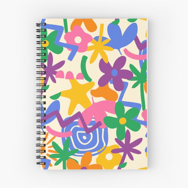Artikelvorschau, Buntes abstraktes Muster Blume Sonne Palme Stern Creme entworfen und verkauft von CuzaFilesStudio.