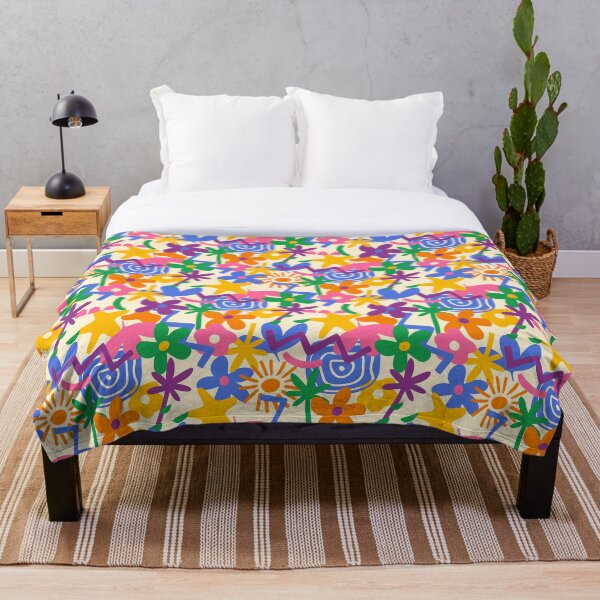 Item preview, Colorful Abstract Pattern Flower Sun Palm Tree Star Cream designed and sold by CuzaFilesStudio.