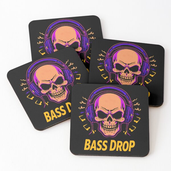Item preview, Bass Drop skull wearing huge headphones 7 designed and sold by Neon G.