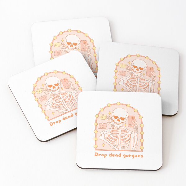 Item preview, Drop Dead Gorgeous | Orange Skeleton Selfie T-Shirt | Cute Halloween Sticker & Phone Case designed and sold by lilMimiStudio.
