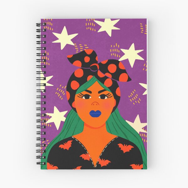 Aperçu de l'œuvre Illustration de portrait féminin mignon et rétro effrayant pour Halloween créée et vendue par CuzaFilesStudio.