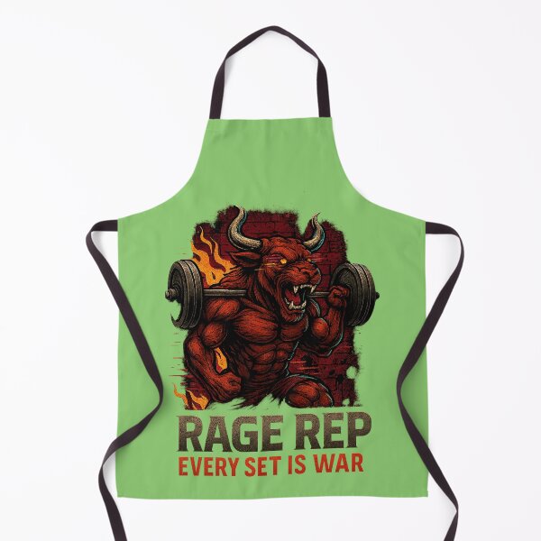 Item preview, Rage Rep – Glitch-Eyed Bull Powerlifting Gym Design designed and sold by Modivox.