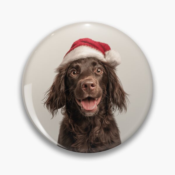 Item preview, Boykin Spaniel with Christmas Hat – Festive Swamp Poodle dog Xmas Design designed and sold by LazyOwlStore.