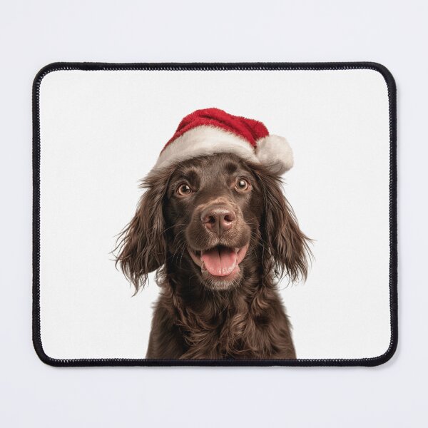 Item preview, Boykin Spaniel with Christmas Hat – Festive Swamp Poodle dog Xmas Design designed and sold by LazyOwlStore.