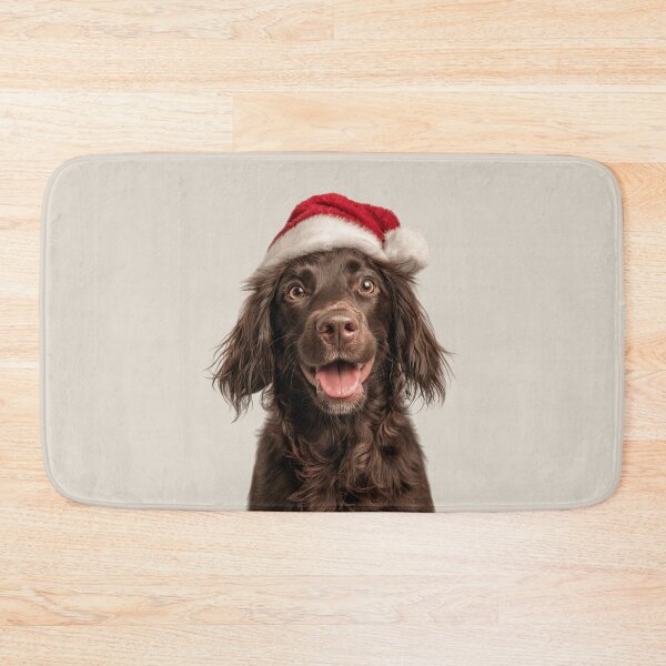 Item preview, Boykin Spaniel with Christmas Hat – Festive Swamp Poodle dog Xmas Design designed and sold by LazyOwlStore.