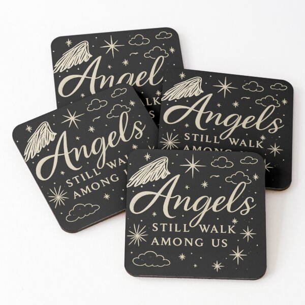 Item preview, Angels Still Walk Among Us – Elegant Gold & White Celestial Typography Design designed and sold by bazstees54.