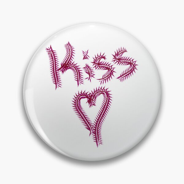Item preview, Spiky “KISS” Typography – Punk Pink Heart Text designed and sold by cabuks.