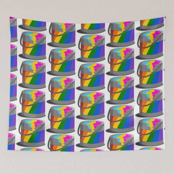 Item preview, Proud Paint Pansexual Flag in a Bucket designed and sold by HarveyHandcraftsandDesigns.