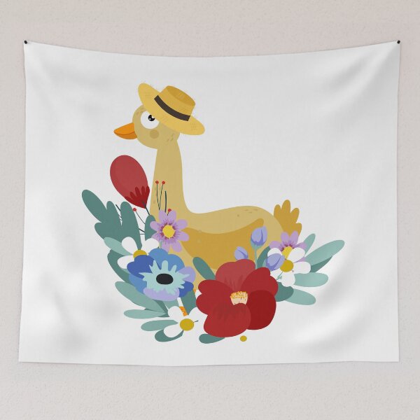 Item preview, Illustration with a Duck At Flowers Decoration designed and sold by AlginaPugachova.
