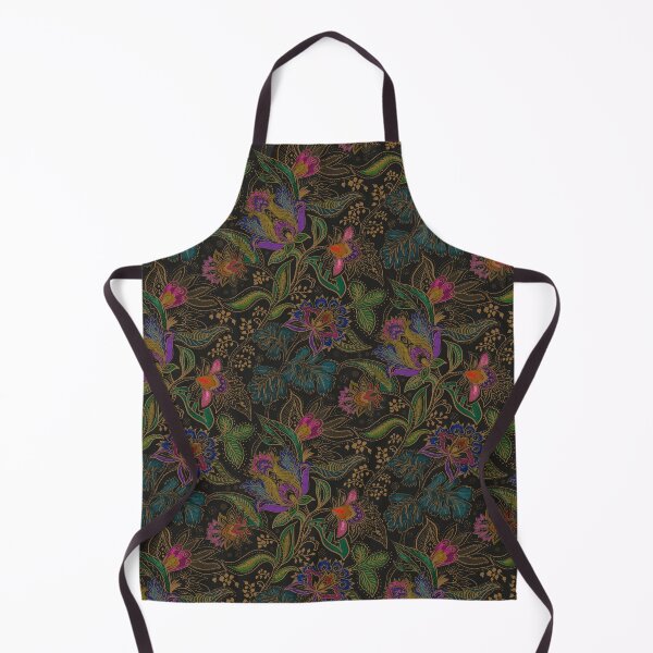 Item preview, Jewel toned floral paisley on charcoal black background designed and sold by bala-sabina.