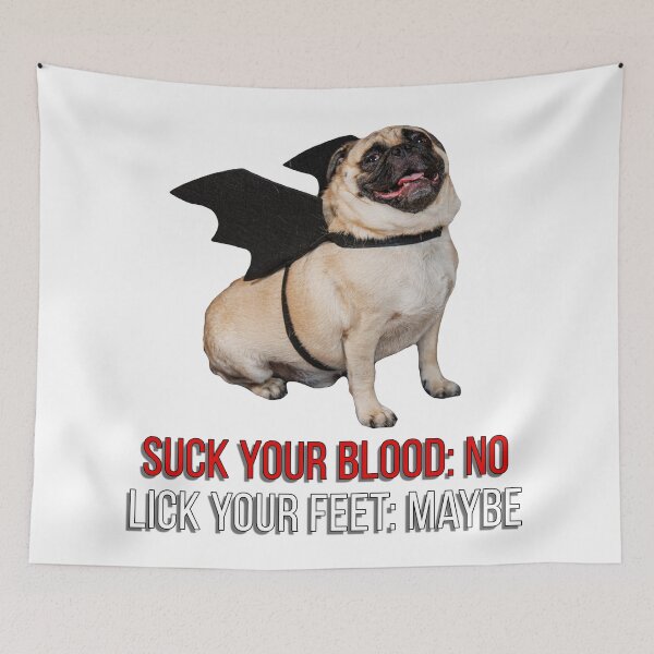 Item preview, Diego the Pug - Bat Wings - Kind Vampire - Spooky Time Collection designed and sold by 9VoltGorilla.