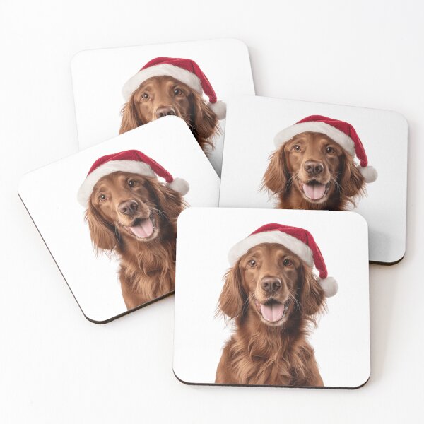 Item preview, Irish Setter with Christmas Hat – Festive Irish Setter dog Xmas Design designed and sold by LazyOwlStore.