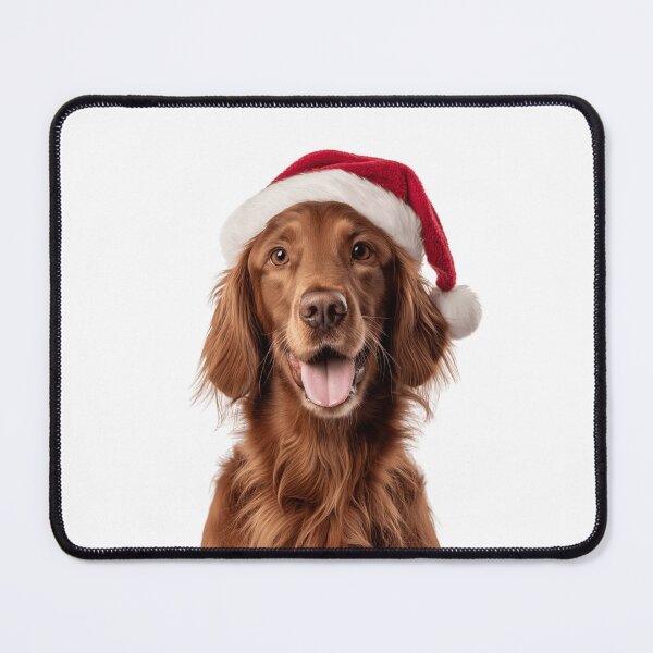 Item preview, Irish Setter with Christmas Hat – Festive Irish Setter dog Xmas Design designed and sold by LazyOwlStore.