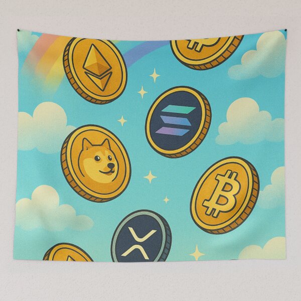 Item preview, ? Crypto Rain – Bright Happy Coin Shower T-Shirt Design designed and sold by LatestDesign95.