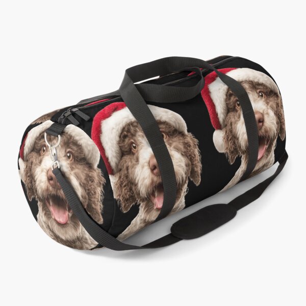 Item preview, Lagotto Romagnolo with Christmas Hat – Festive Romagna Water dog Xmas Design designed and sold by LazyOwlStore.
