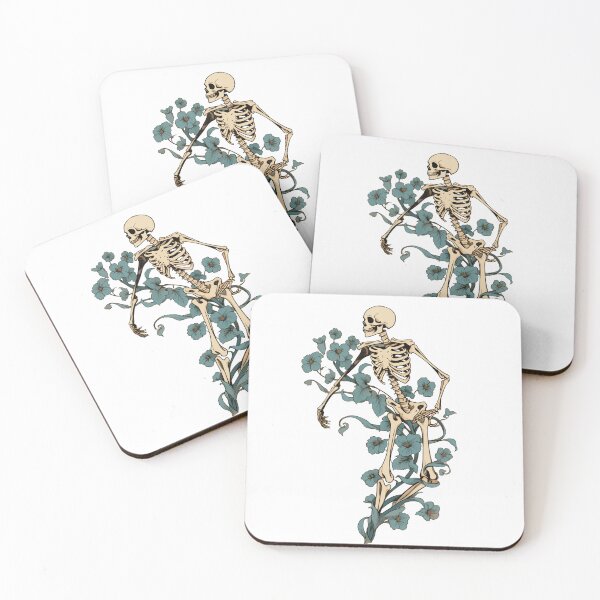 Item preview, Skeleton growing from blue flowers designed and sold by xiao xuans.