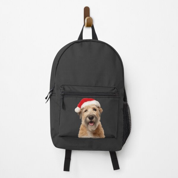 Item preview, Soft Coated Wheaten Terrier with Christmas Hat – Festive Wheatie dog Xmas Design designed and sold by LazyOwlStore.