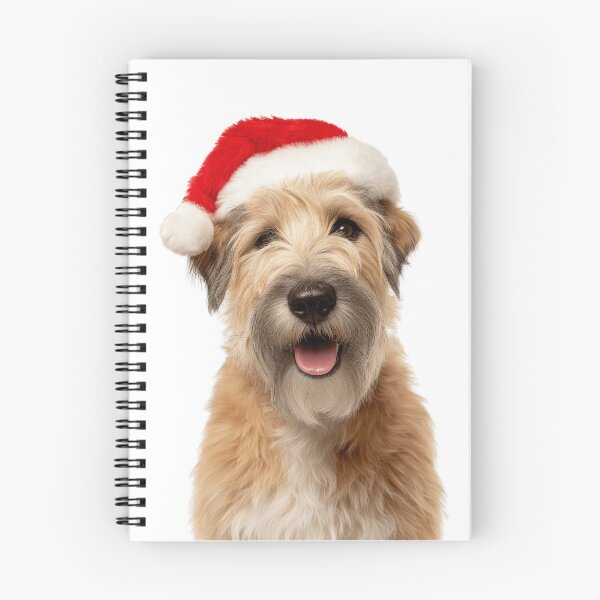 Item preview, Soft Coated Wheaten Terrier with Christmas Hat – Festive Wheatie dog Xmas Design designed and sold by LazyOwlStore.
