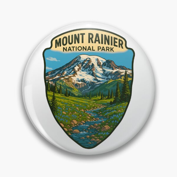 Artikelvorschau, Mount Rainier Nationalpark Retro Sticker entworfen und verkauft von Ismeal Von.