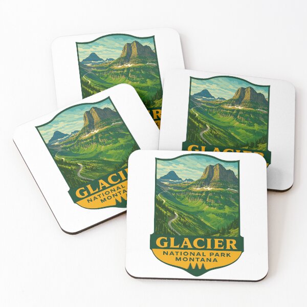Item preview, Glacier National Park Retro Mountain Landscape Sticker designed and sold by Ismeal Von.