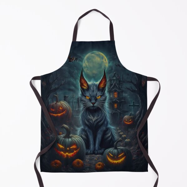 Item preview, Cemetery guardian cat demon on a full moon night. designed and sold by LaCreaption.