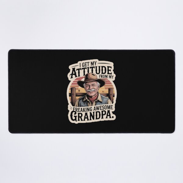 Item preview, I Get My Attitude from My Freaking Awesome Grandpa – Funny Cowboy Grandpa Gift designed and sold by Ania_BM.