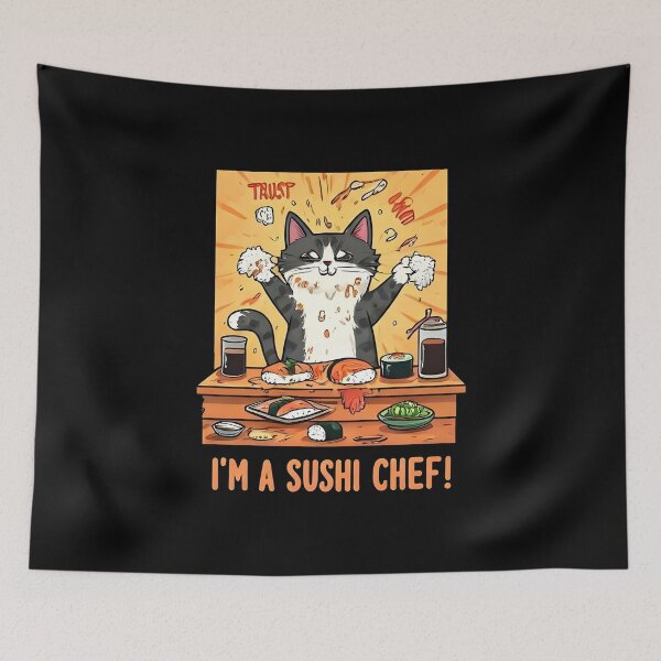 Item preview, Sushi Cat Trust me, I’m a sushi chef! designed and sold by Uglyandcute.